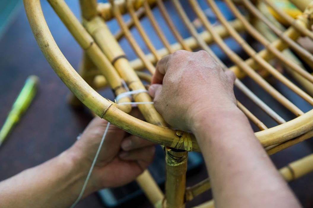 cualquier espacio decorado con piezas de fibra